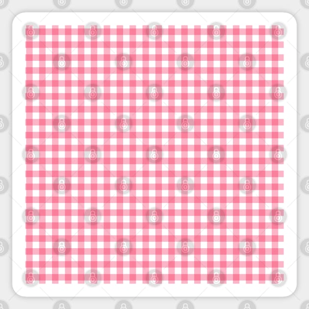 Pink White Checkered Sticker by mareescatharsis